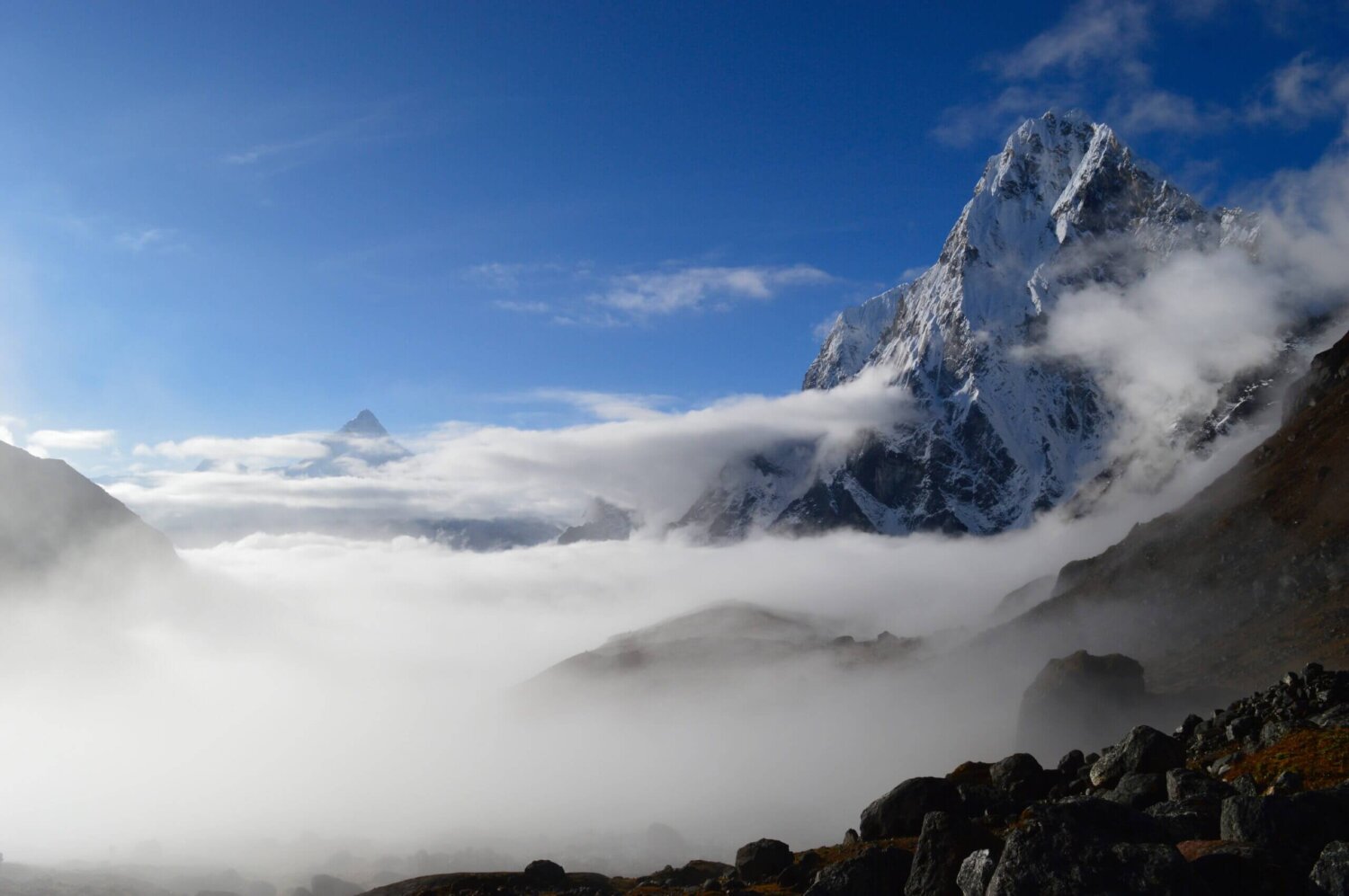 Mountain covered in cloud in Nepal